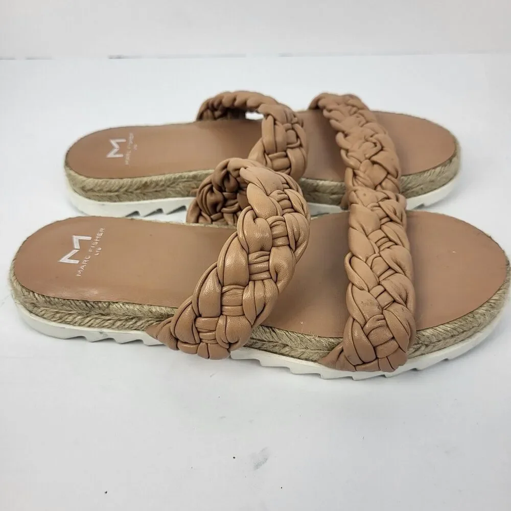 Marc Fisher Jaimee Espadrille Slide Sandal Leather
